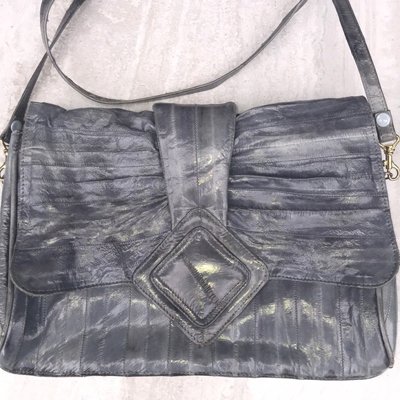 Genuine eel skin crossbody purse - Picture 2 of 8